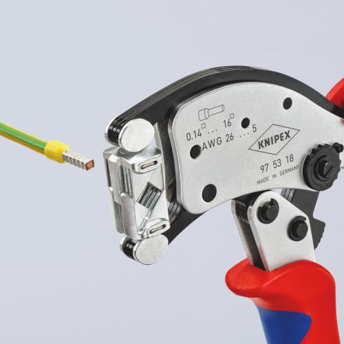Knipex Twistor16 Self-Adjusting Crimping Pliers for Wire Ferrules Chrome-plated 200mm 97 53 18